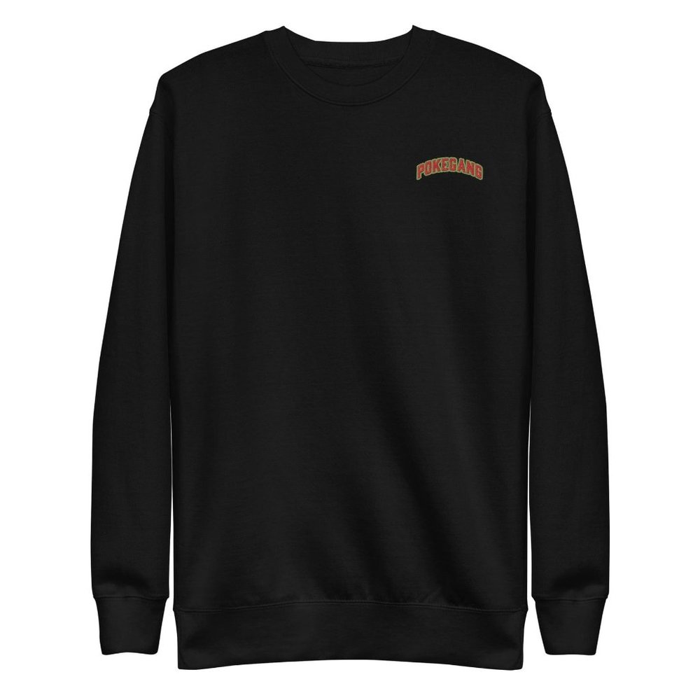 PokeGang Unisex Black Long Sleeve Crew Neck Pullover Soft Fleece Sweatshirt